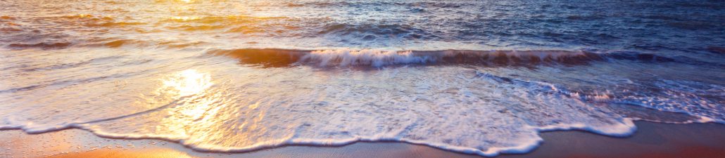 The beach at sunset