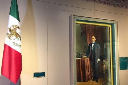 Benito Juarez portrait at museum in Mexico City