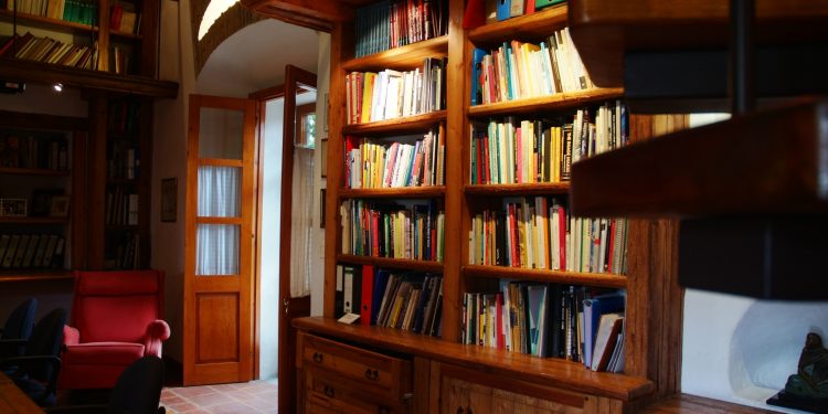 Book Shelves in a colonial home in Mexico