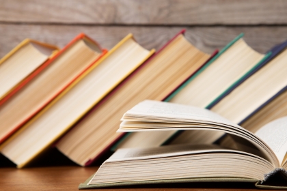 Books on a bookshelf