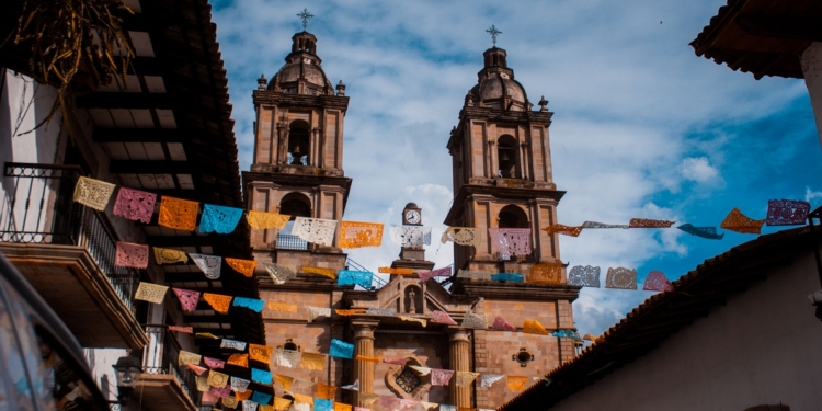 Bell tower in provincial Mexico