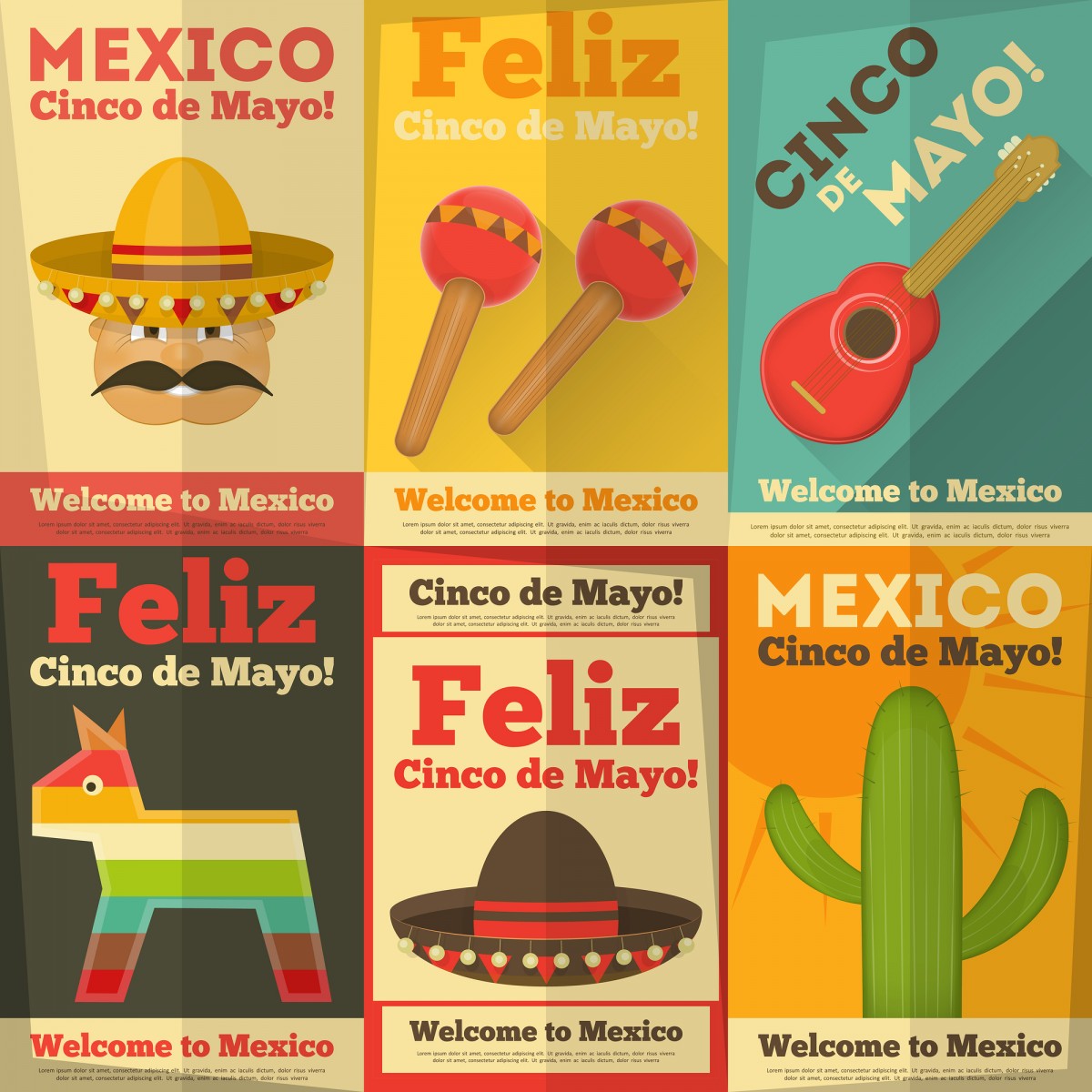 Posters for Cinco de Mayo Celebrations in Mexico