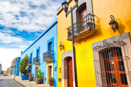 Colorful colonial street in Mexico