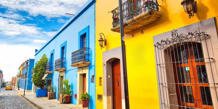 Colorful colonial street in Mexico