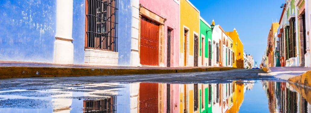 Colorful colonial street in Mexico