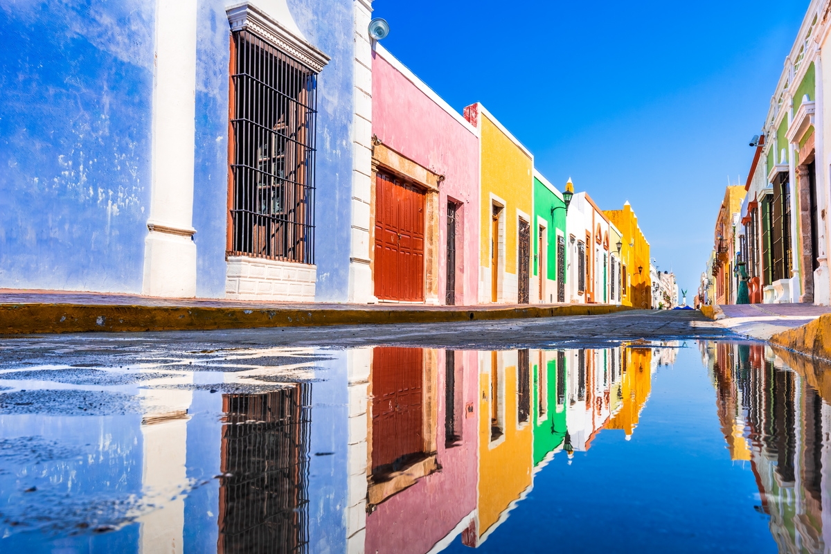 Colorful colonial street in Mexico