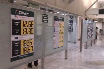 Currency Exchange Booths at Mexico City's Airport