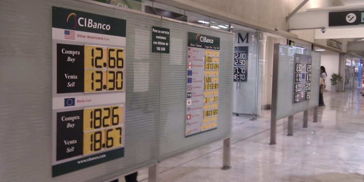 Currency Exchange Booths at Mexico City's Airport