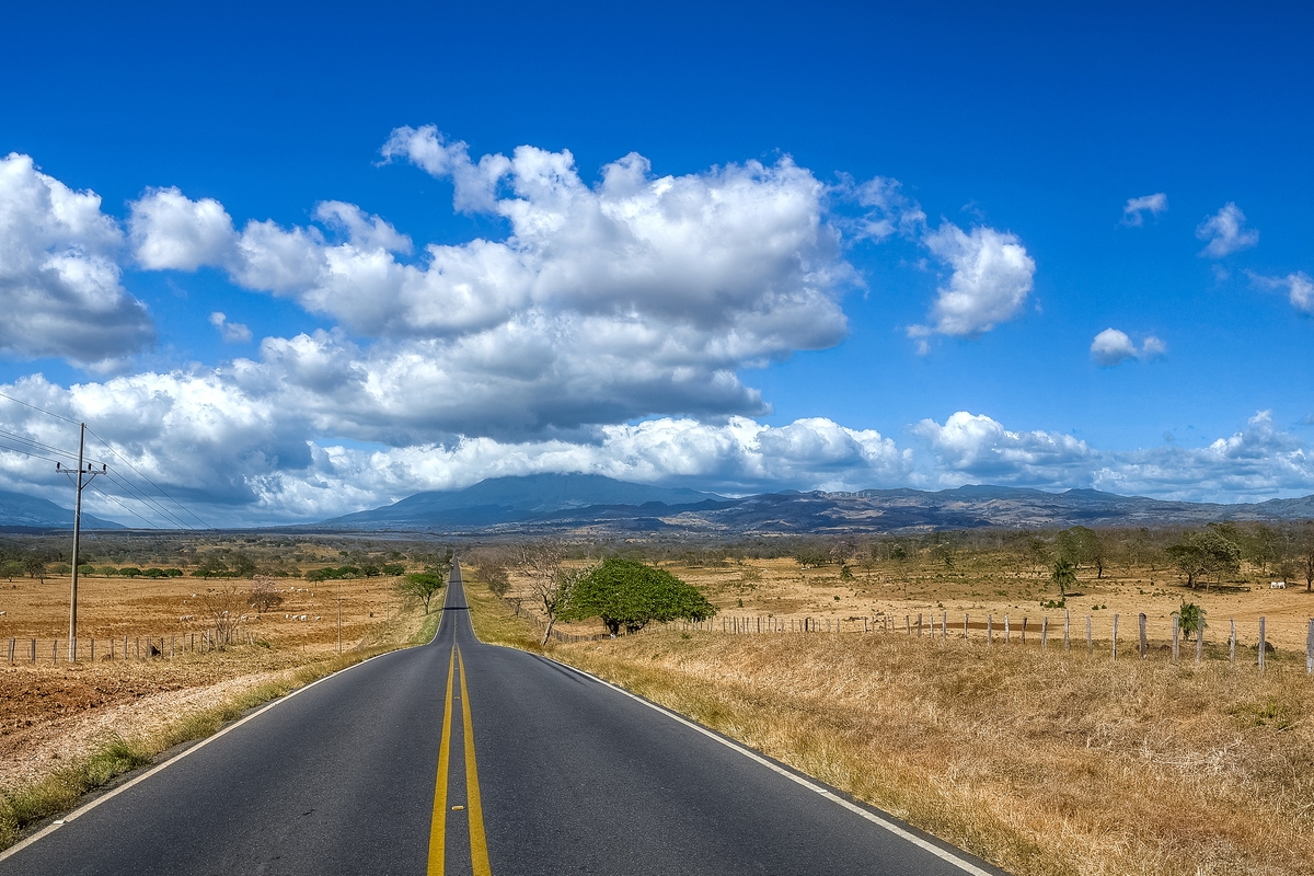 Mexico highway in the dry season