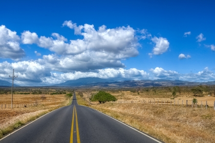 Mexico highway in the dry season