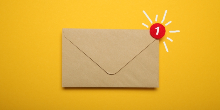 Envelope illustrating communications concept