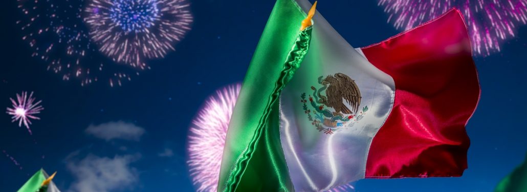 Flags and Fireworks in Mexico