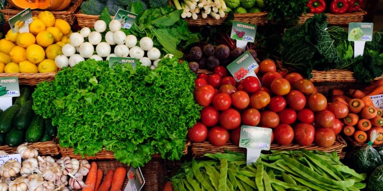 Fresh produce on sale at the market