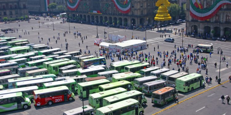 Microbuses in Mexico City