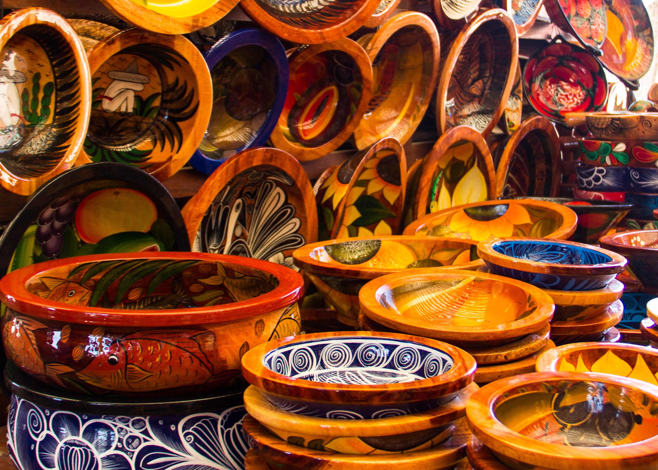 Hand made pottery being offered for sale