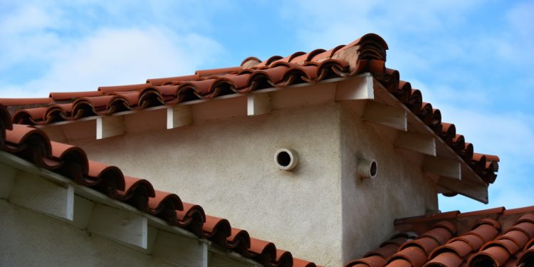 Roof tiles on a home