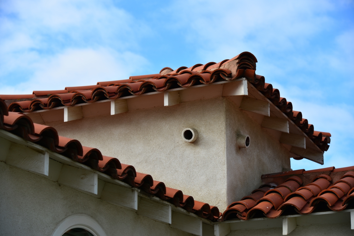 Roof tiles on a home