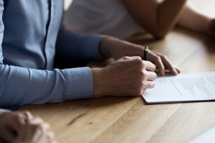 Signing a contract