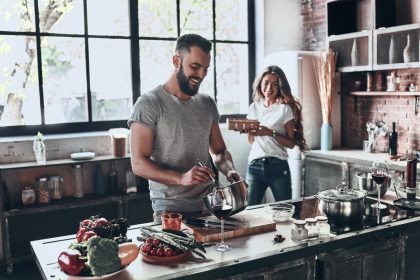 Mealtime in a country kitchen