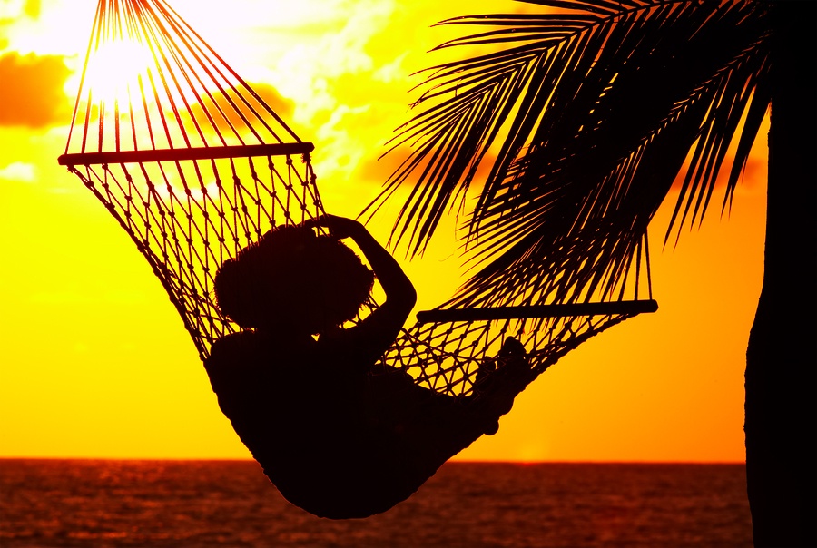 Mexican Hammock by the Beach Sunset