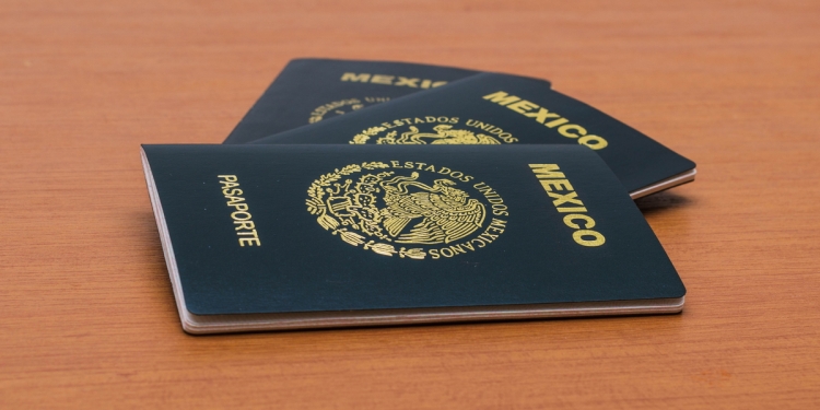 Mexican passports on a table
