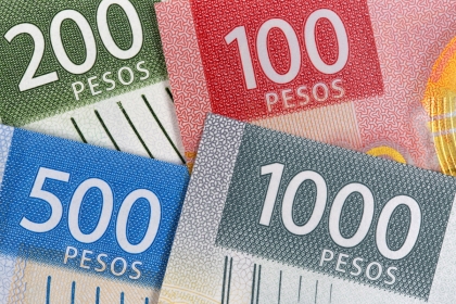 Mexican peso banknotes