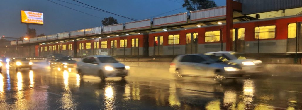 Mexico City Metro in the rain