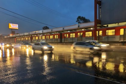 Mexico City Metro in the rain
