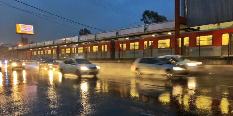 Mexico City Metro in the rain