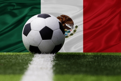 Soccer Ball and Mexico Flag