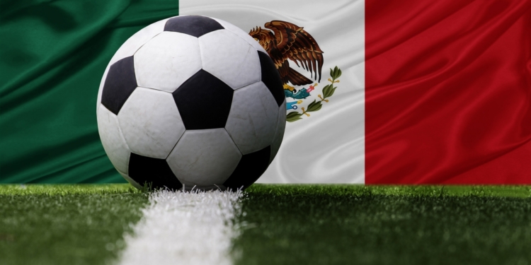 Soccer Ball and Mexico Flag