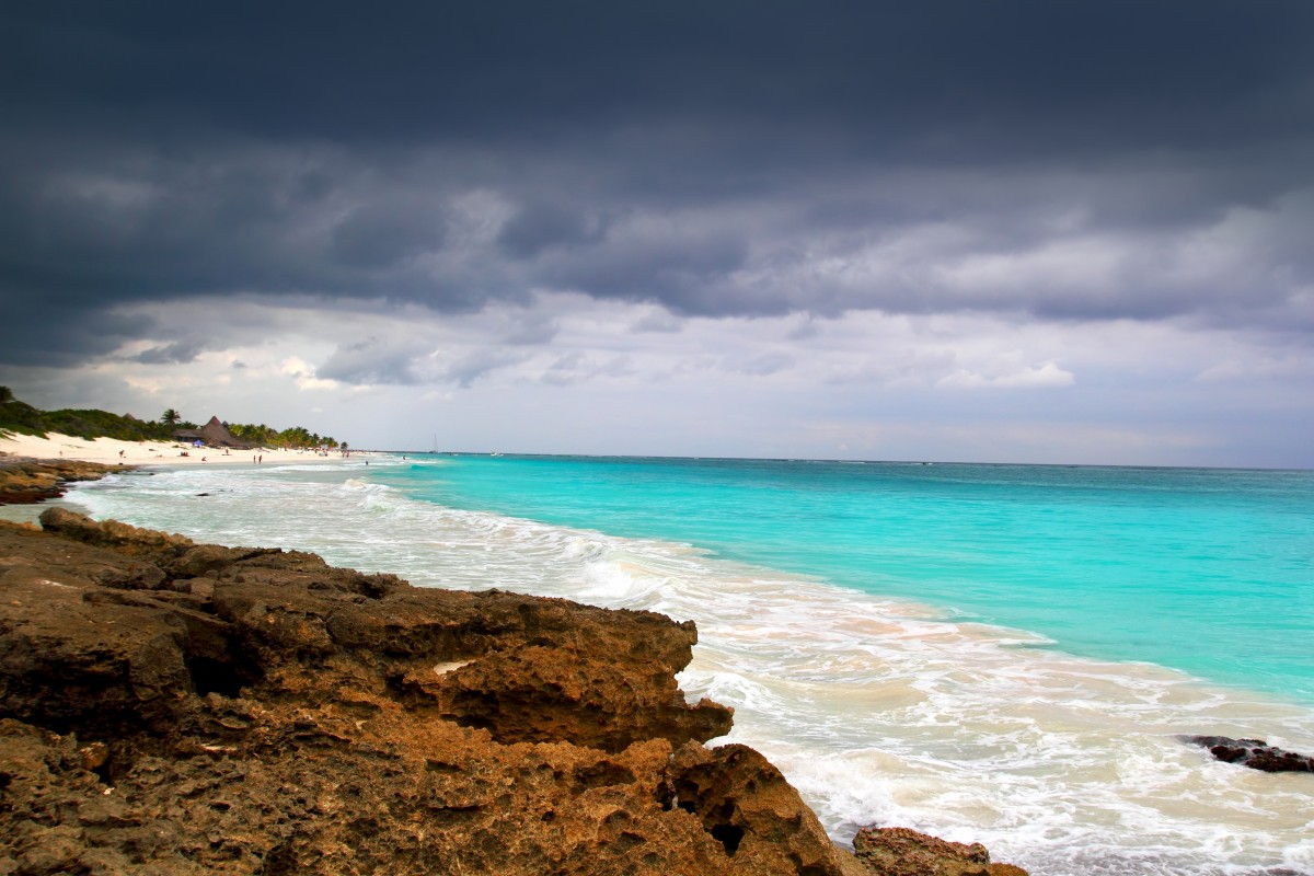 Monsoon Rains over Mexico's Caribbean Sea