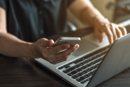 Interaction online using laptop and phone