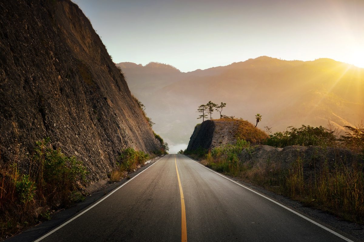 Open road with fog ahead