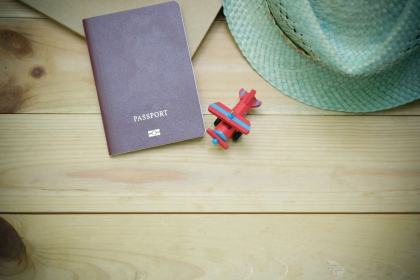 Passport, travel and leisure concept
