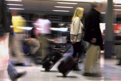 People traveling with baggage