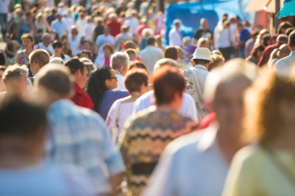 People in a public space, concept