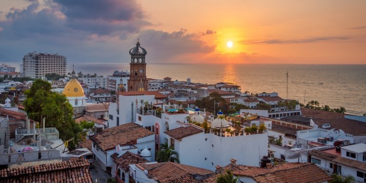 Puerto Vallarta Rooftops at Sunset