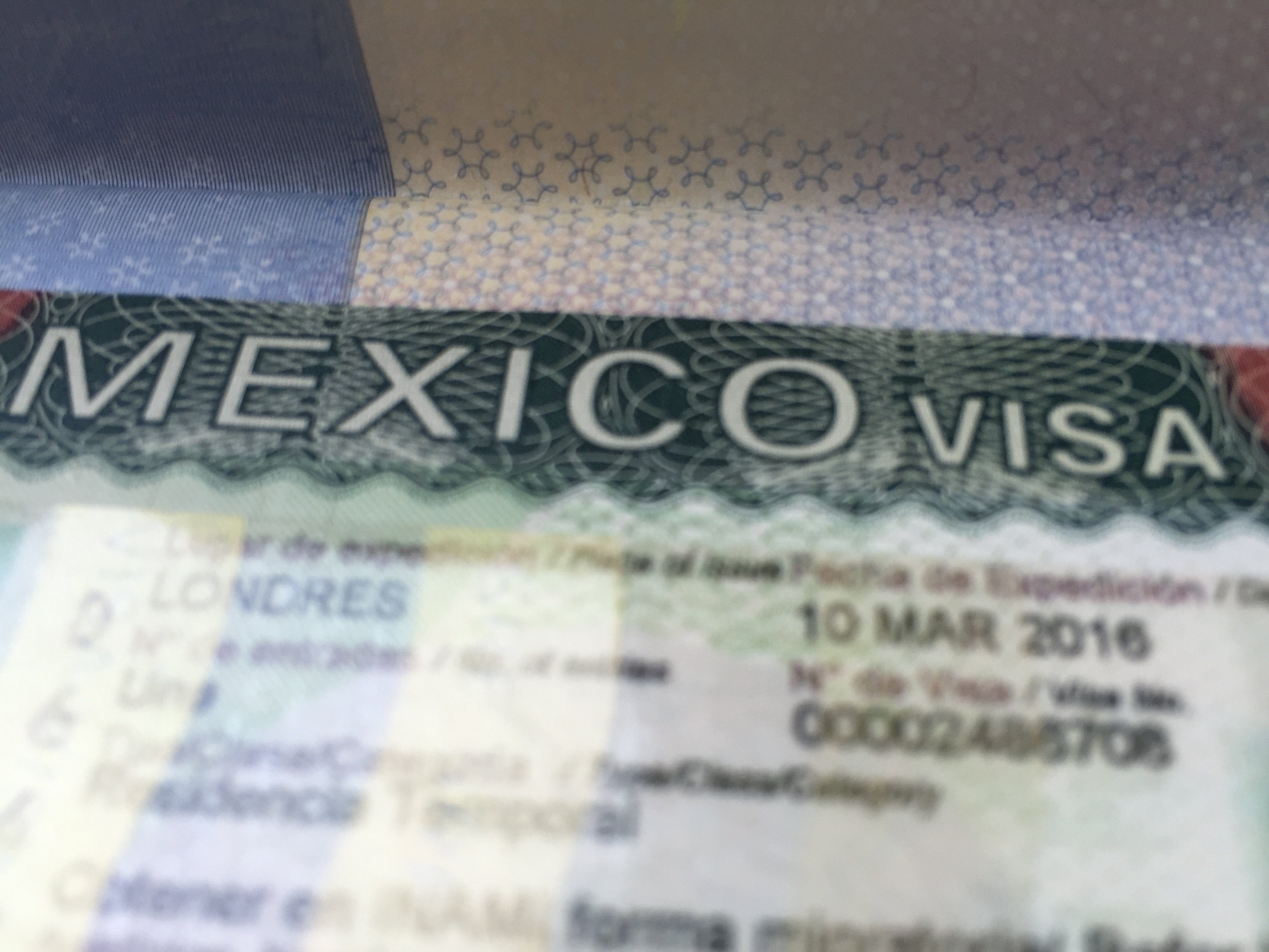 Mexican Visa in a Passport