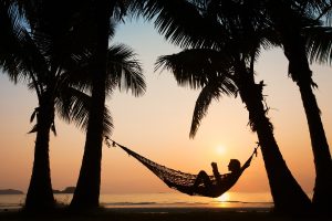 Resting in a hammock