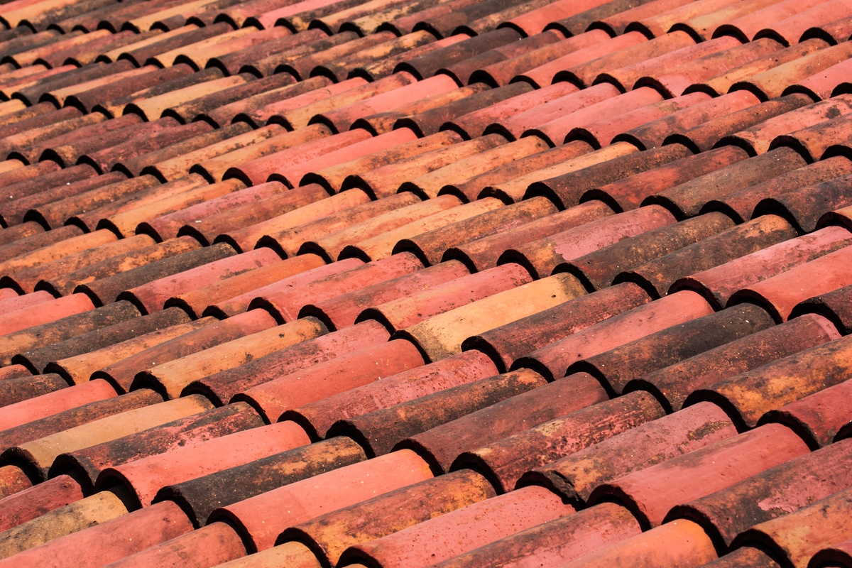 Roof top tiles covering house