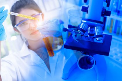 Scientist testing in a lab