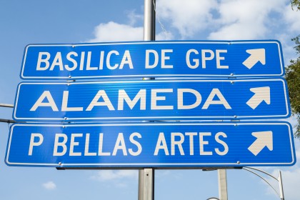 Sign Showing Directions in Mexico City