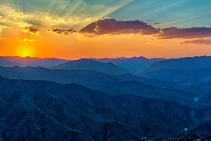 Sunrise over Mexican mountains
