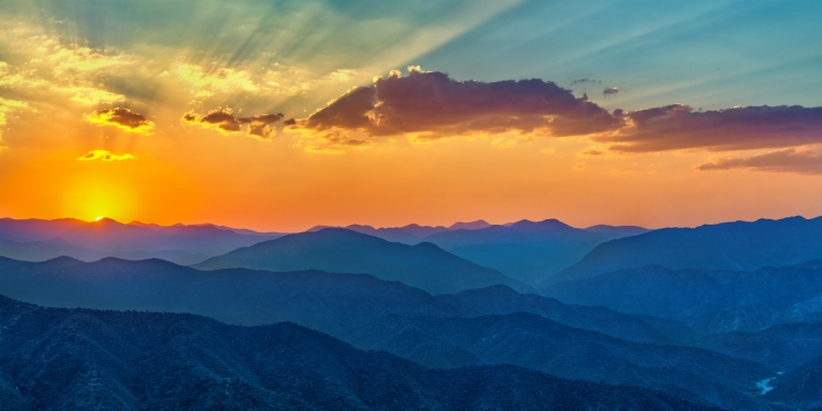 Sunrise over Mexican mountains