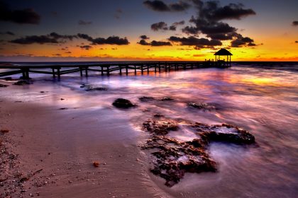 Sunrise on a peaceful pier