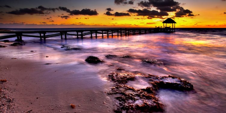 Sunrise on a peaceful pier