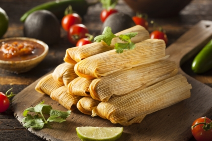 Traditional Mexican tamales on a plate