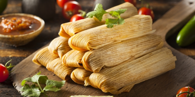 Traditional Mexican tamales on a plate