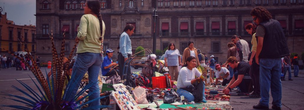 Traders in Mexico City's main square. Zocalo